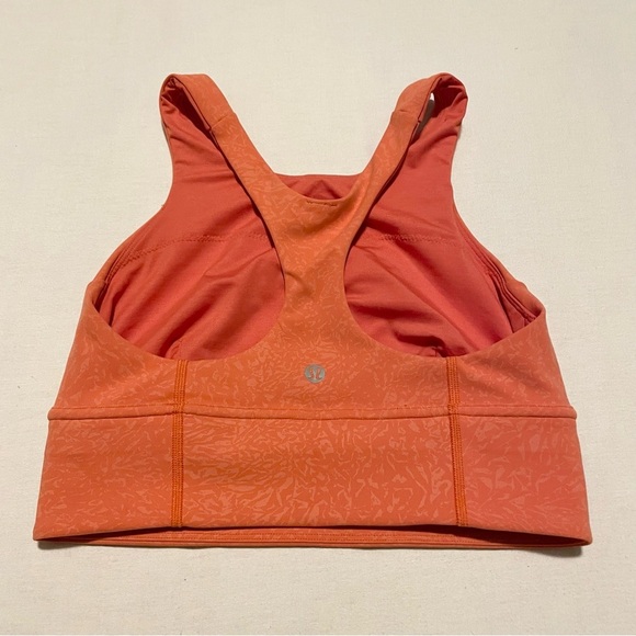 Lululemon Wunder Train Long-Line Bra Medium Crunch Warm Coral Size 6 - Picture 8 of 15